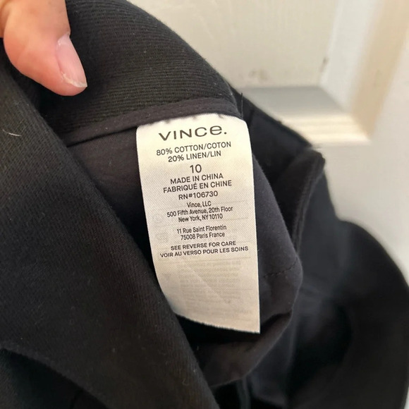 ! Vince Tie-Front Crop Linen Blend Wide Pant - Picture 5 of 6